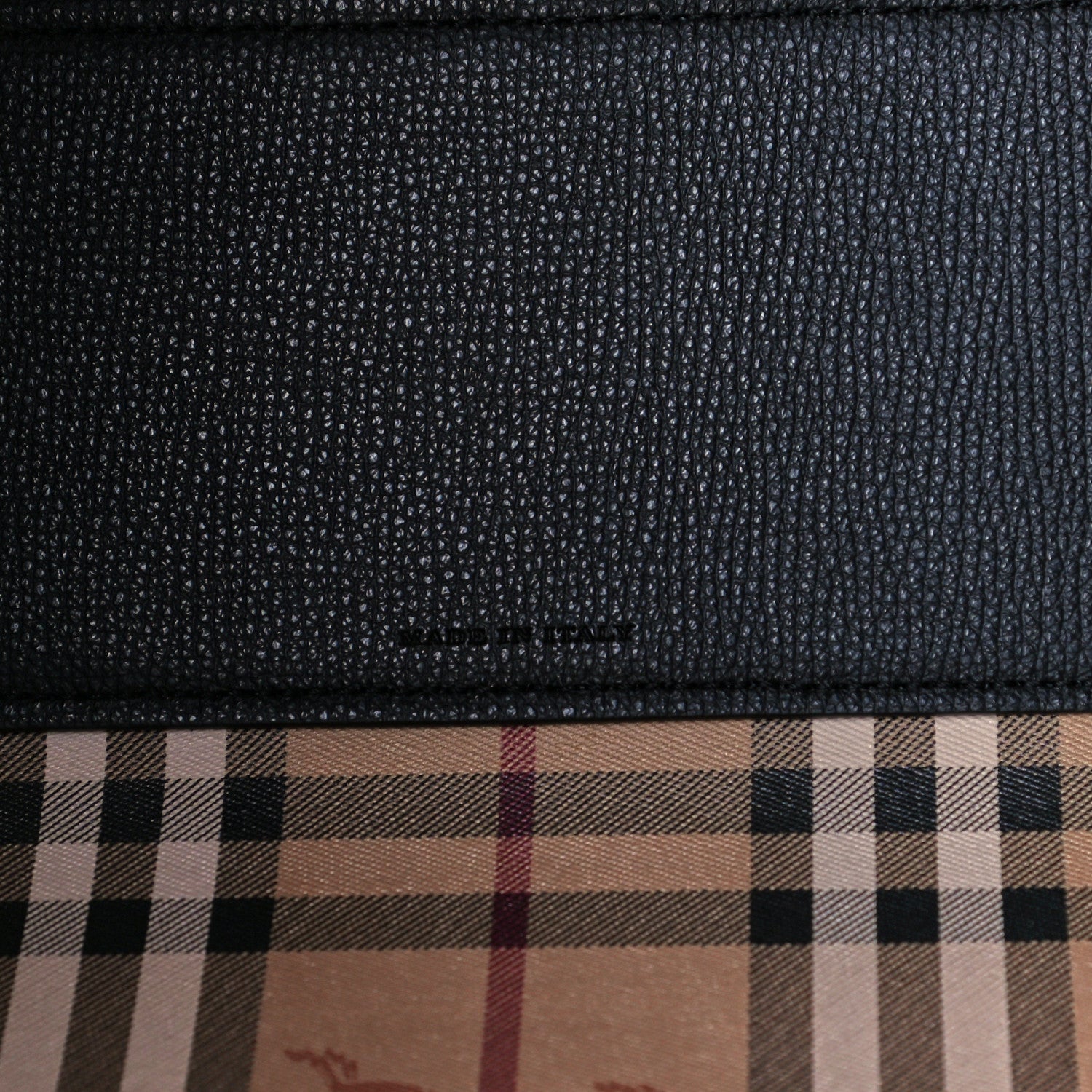 Burberry Grainy Calfskin Haymarket Check Small Reversible Tote Black 11 of 19
