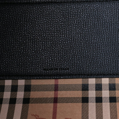 Burberry Grainy Calfskin Haymarket Check Small Reversible Tote Black 11 of 19