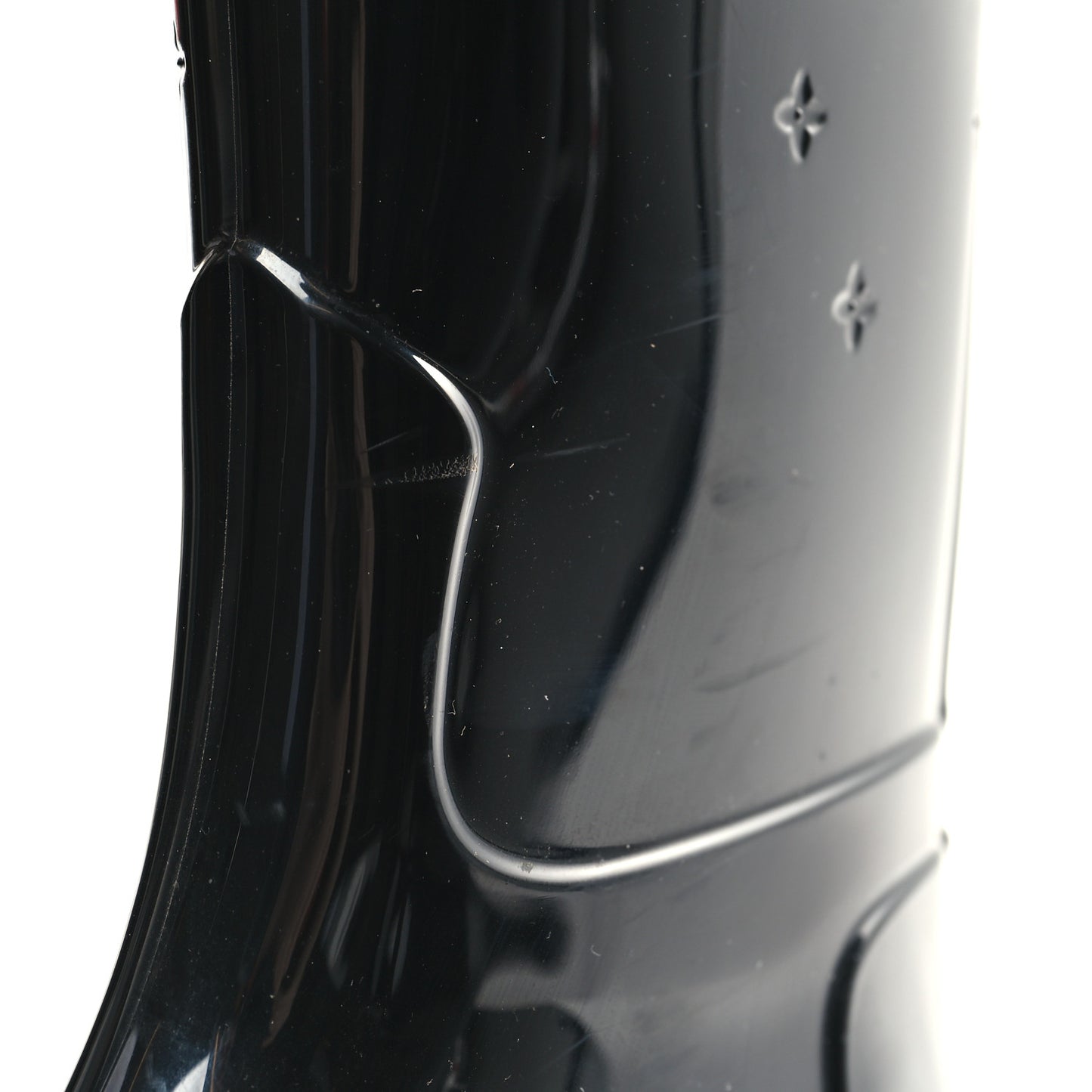 Rubber Embossed Monogram Drops High Rain Boots 37 Black