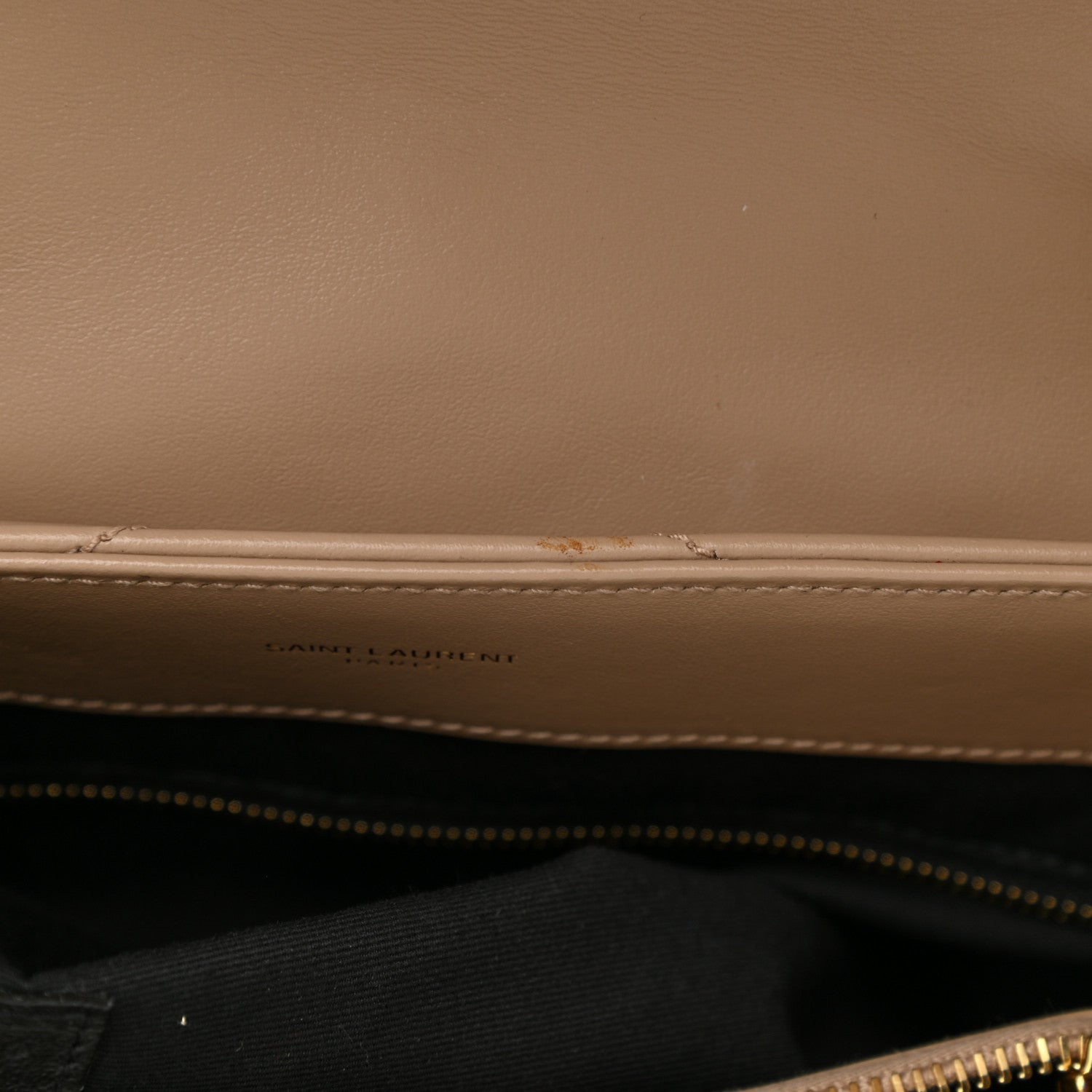 Saint Laurent Calfskin Y Quilted Monogram Medium Loulou Chain Satchel Dark Beige 9 of 12