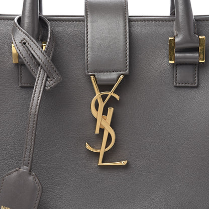 Saint Laurent Calfskin Small Monogram Cabas Grey 12 of 12