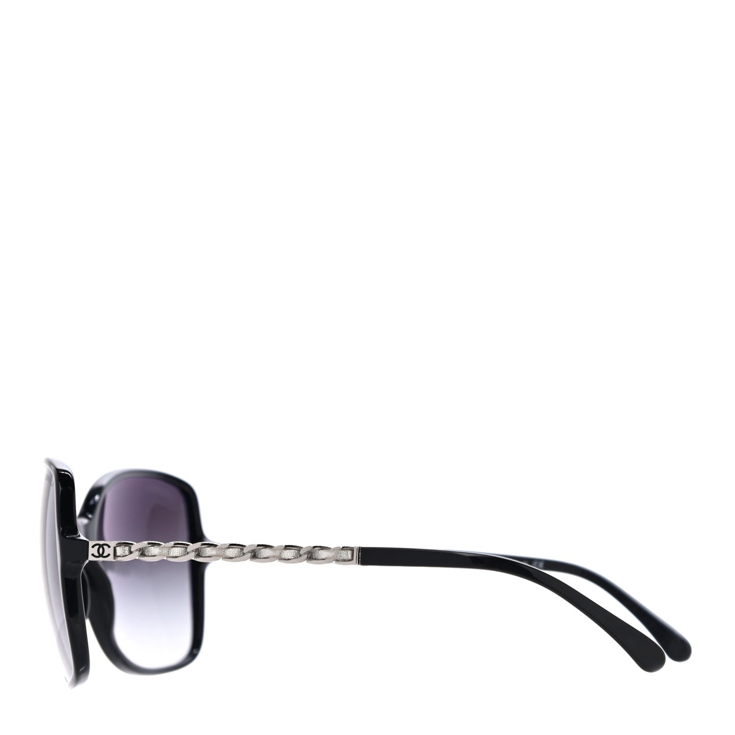 Lambskin Square Chain Sunglasses 5210-Q Black