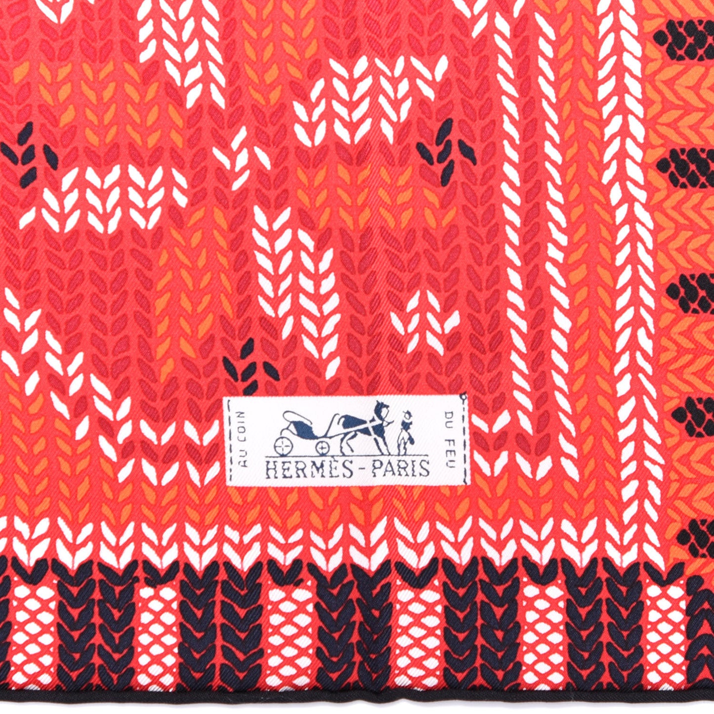 Silk Au Coin Du Feu Scarf 90 Rouge Bordeaux Black