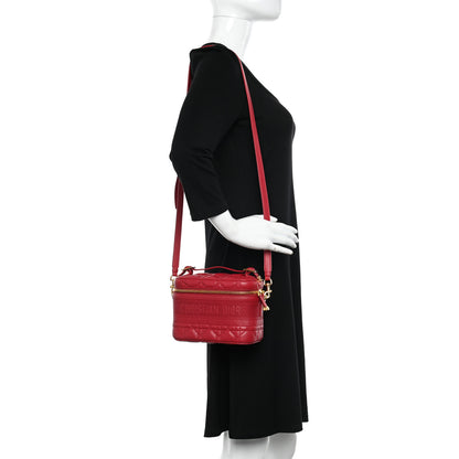 Christian Dior Lambskin Cannage Small Diortravel Vanity Case Red 2 of 10