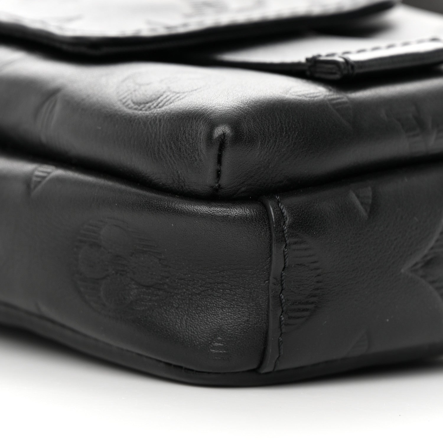 Louis Vuitton Calfskin Monogram Shadow Double Phone Pouch NM Black 8 of 10