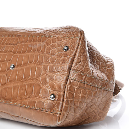 Fendi Crocodile Calfskin Romano Selleria Adele 1328 Bag Brown 6 of 16