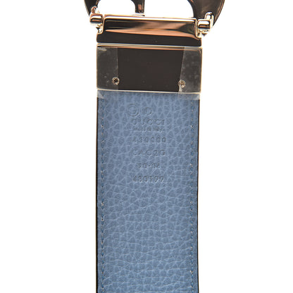 Gucci Dollar Calfskin 1973 Reversible Belt 90 36 Black Mineral Blue 4 of 6