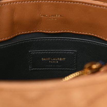 Saint Laurent Suede Calfskin Y Quilted Monogram Small Loulou Chain Satchel Cinnamon 6 of 12