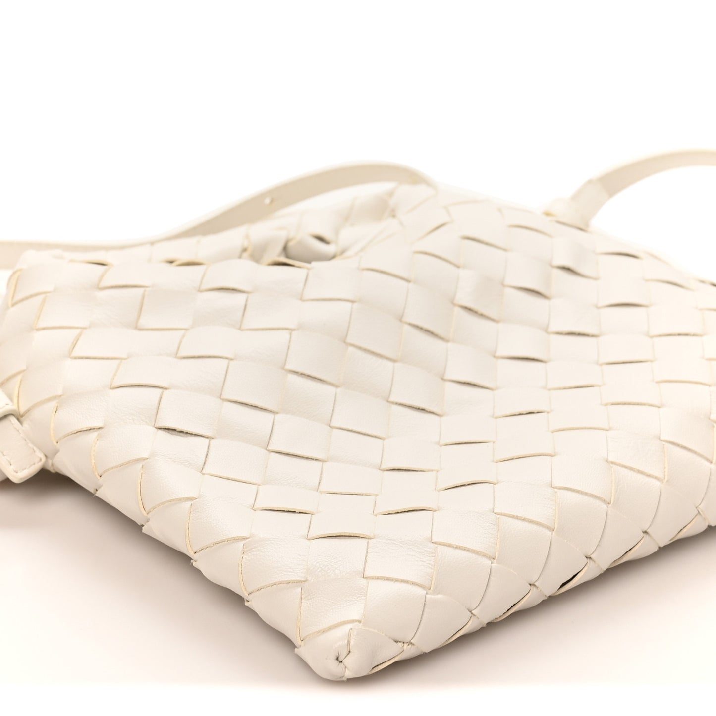 Calfskin Intrecciato Mini Hop White
