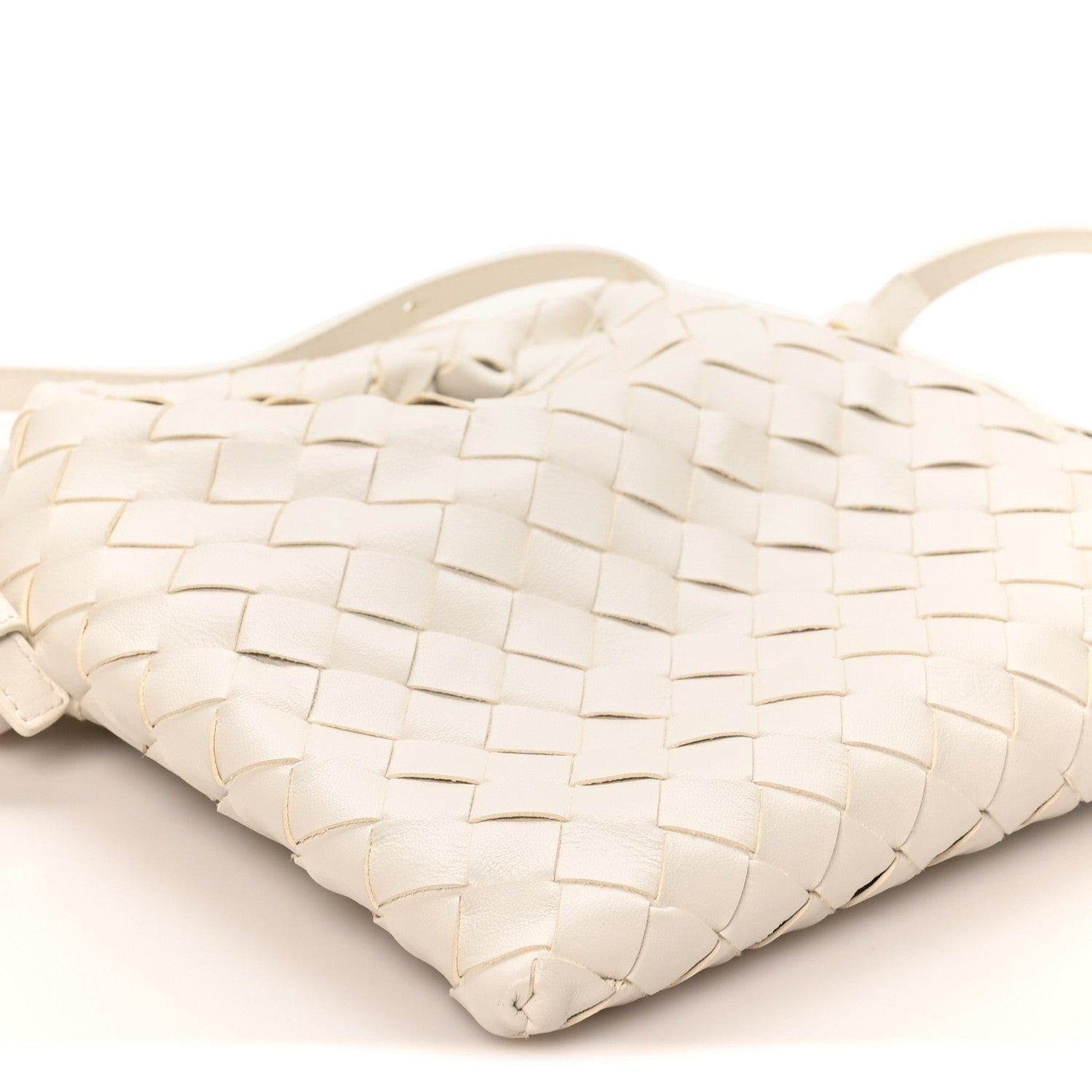Bottega Veneta Calfskin Intrecciato Mini Hop White 9 of 10