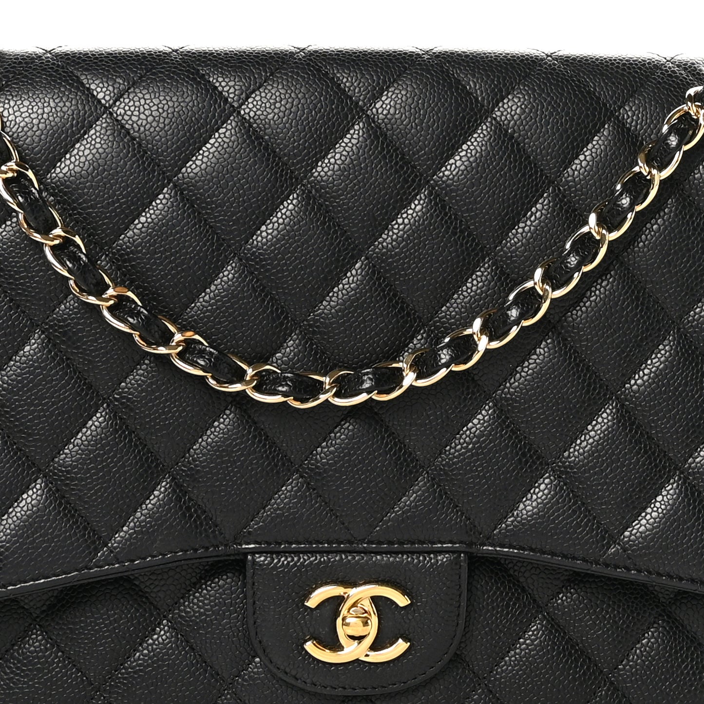 Caviar Quilted Maxi Single Flap Black