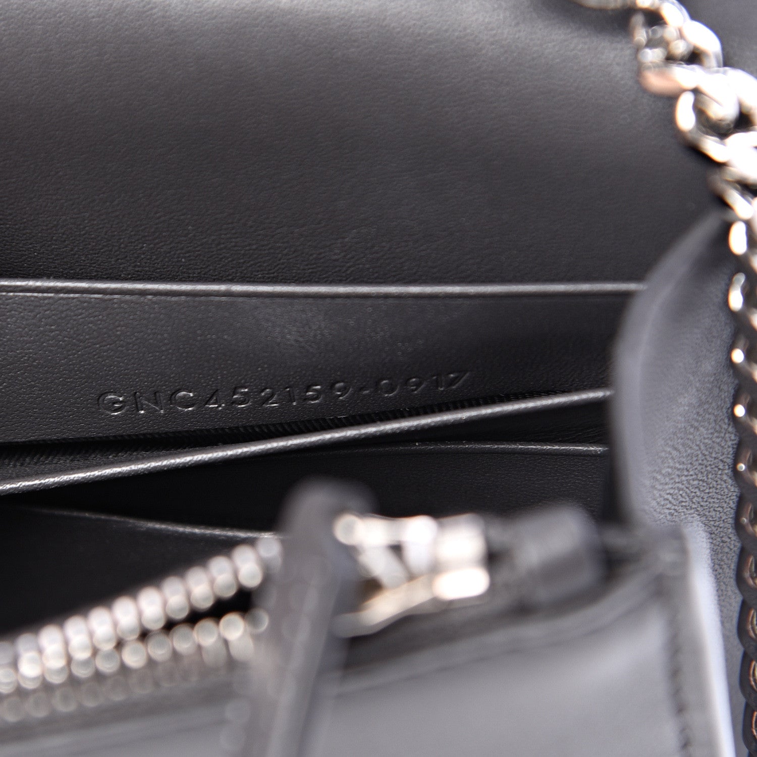 Saint Laurent Smooth Calfskin Classic Monogram Kate Tassel Chain Wallet Grey 6 of 11
