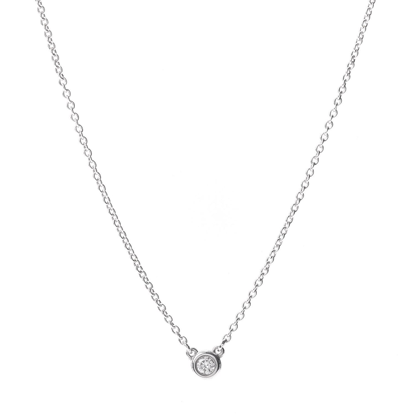 Sterling Silver Diamond .05ct Elsa Peretti Diamonds by the Yard Pendant Necklace