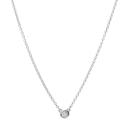 Tiffany Sterling Silver Diamond .05ct Elsa Peretti Diamonds by the Yard Pendant Necklace 1 of 4