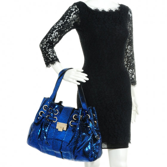 Metallic Python Ramona Blue