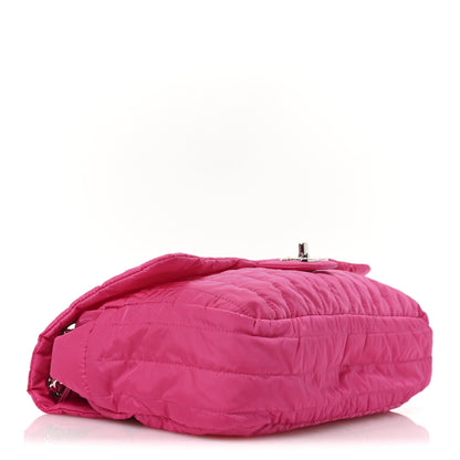 Chanel Nylon Vertical Quilted Jumbo Flap Pink 5 of 11
