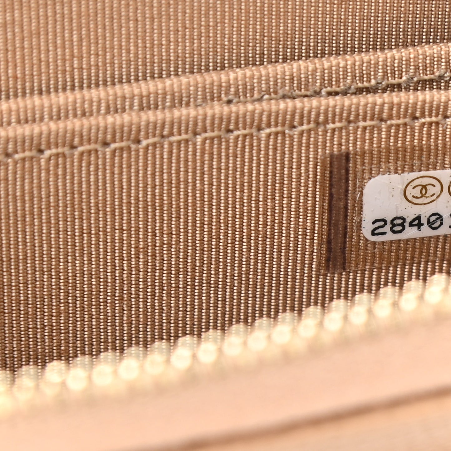 Caviar Quilted Zip Around Coin Purse Beige