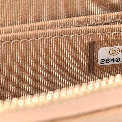 Chanel Caviar Quilted Zip Around Coin Purse Beige 7 of 8