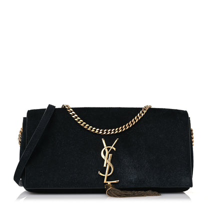 Saint Laurent Suede Monogram Tassel Kate 99 Baguette Bag Black 1 of 19
