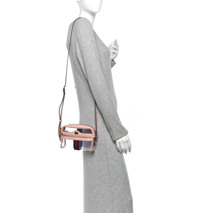 Gucci Vinyl Web Mini Ophidia Transparent Shoulder Bag Perfect Pink 2 of 11