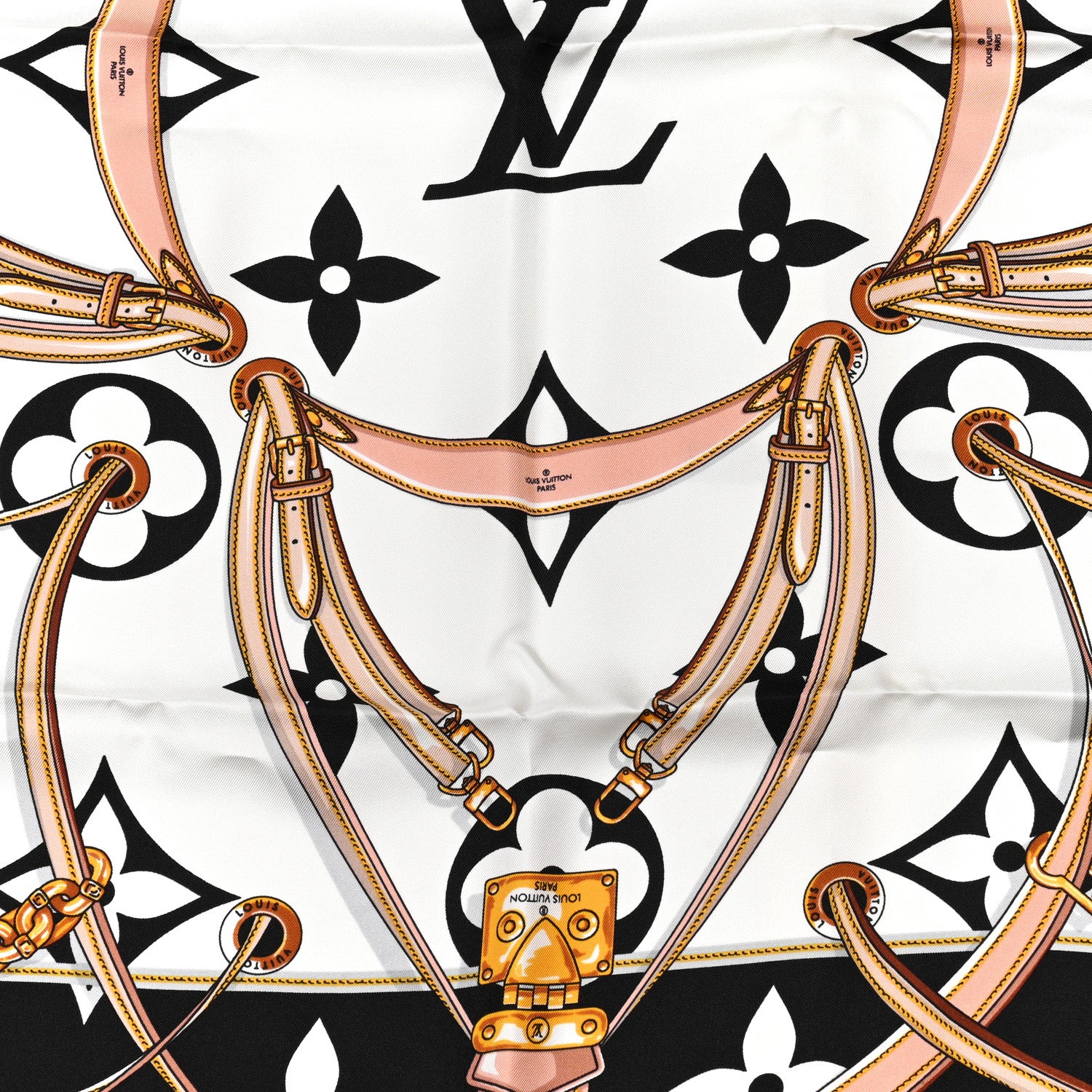 Louis Vuitton Silk Monogram Ultimate Square 90 Scarf Black 4 of 5