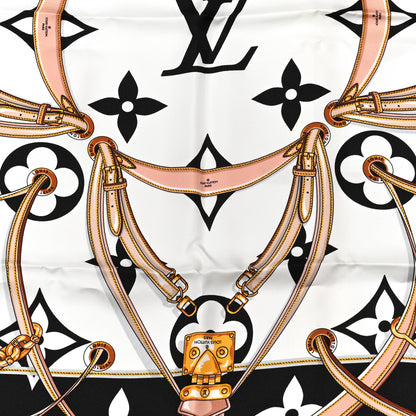 Louis Vuitton Silk Monogram Ultimate Square 90 Scarf Black 4 of 5
