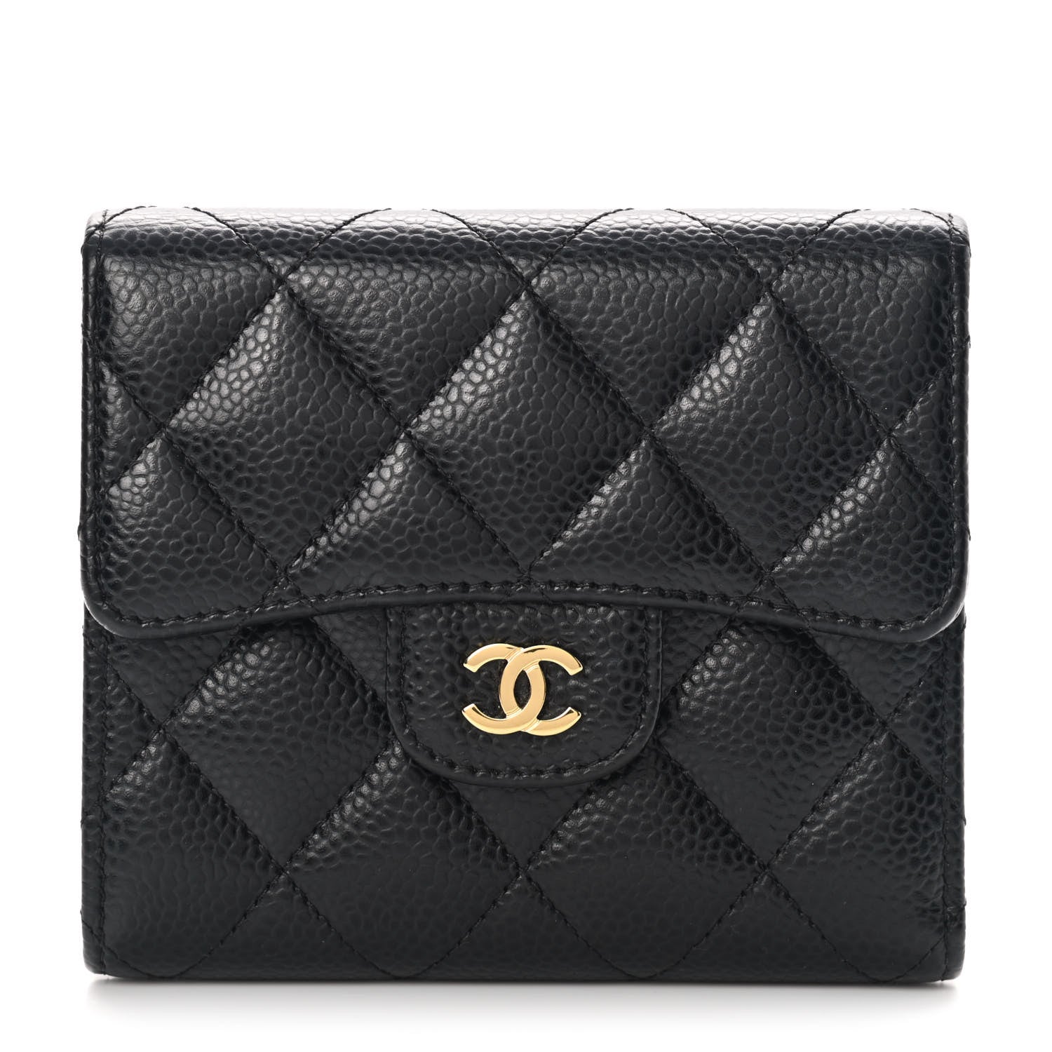 Chanel Caviar Quilted Compact Flap Wallet Black 1 of 9