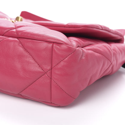 Chanel Lambskin Quilted Medium 19 Flap Dark Pink 8 of 9