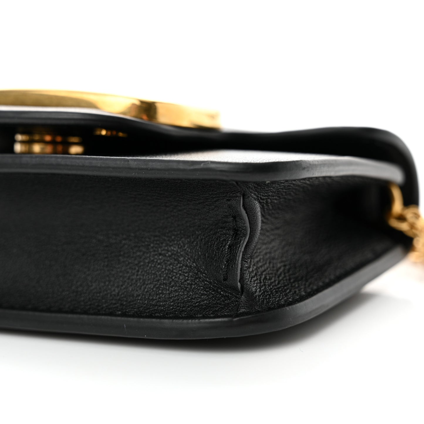 Calfskin Vlogo Chain Micro Loco Bag Black