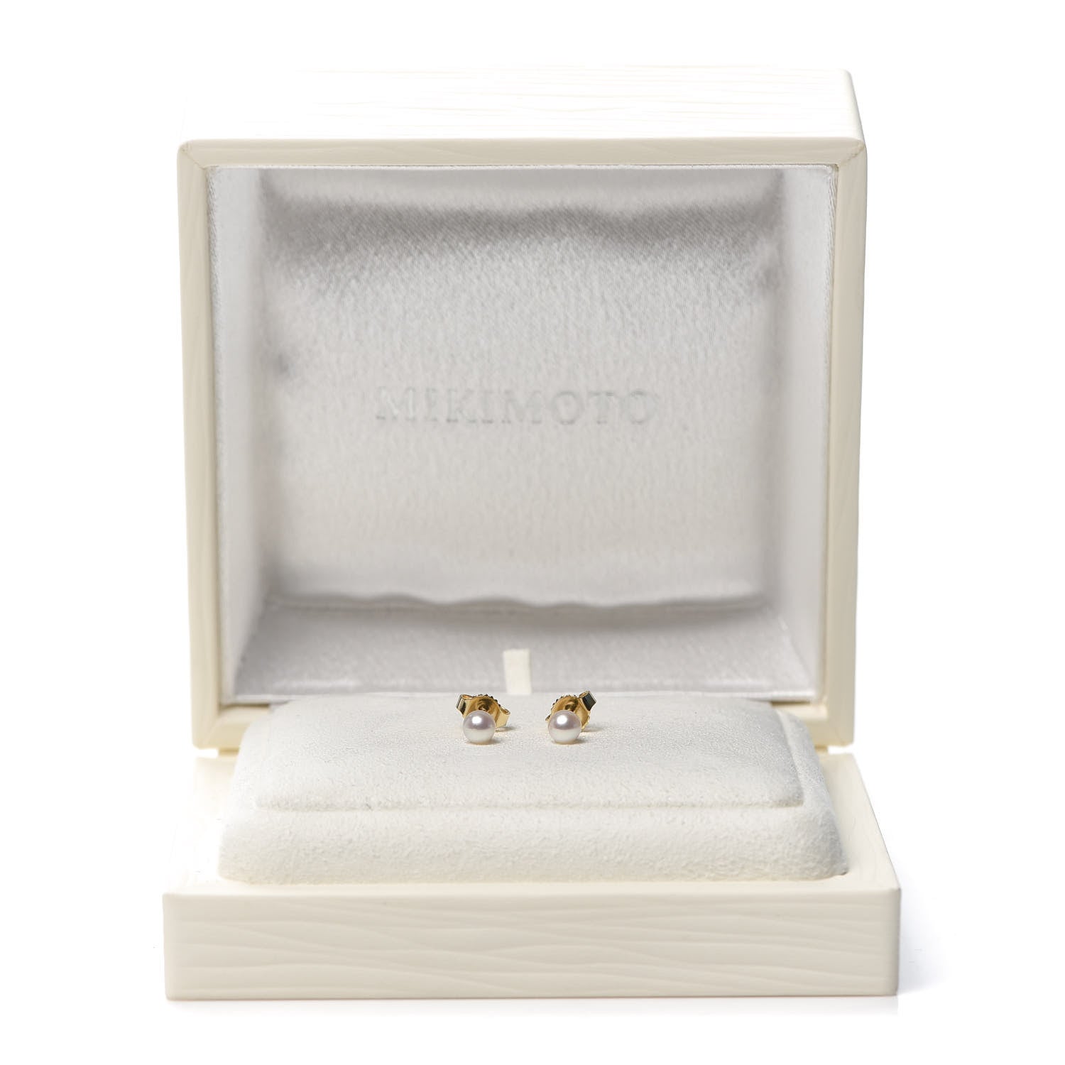 Mikimoto 18K Yellow Gold Akoya Pearl 4mm Stud Earrings 5 of 5