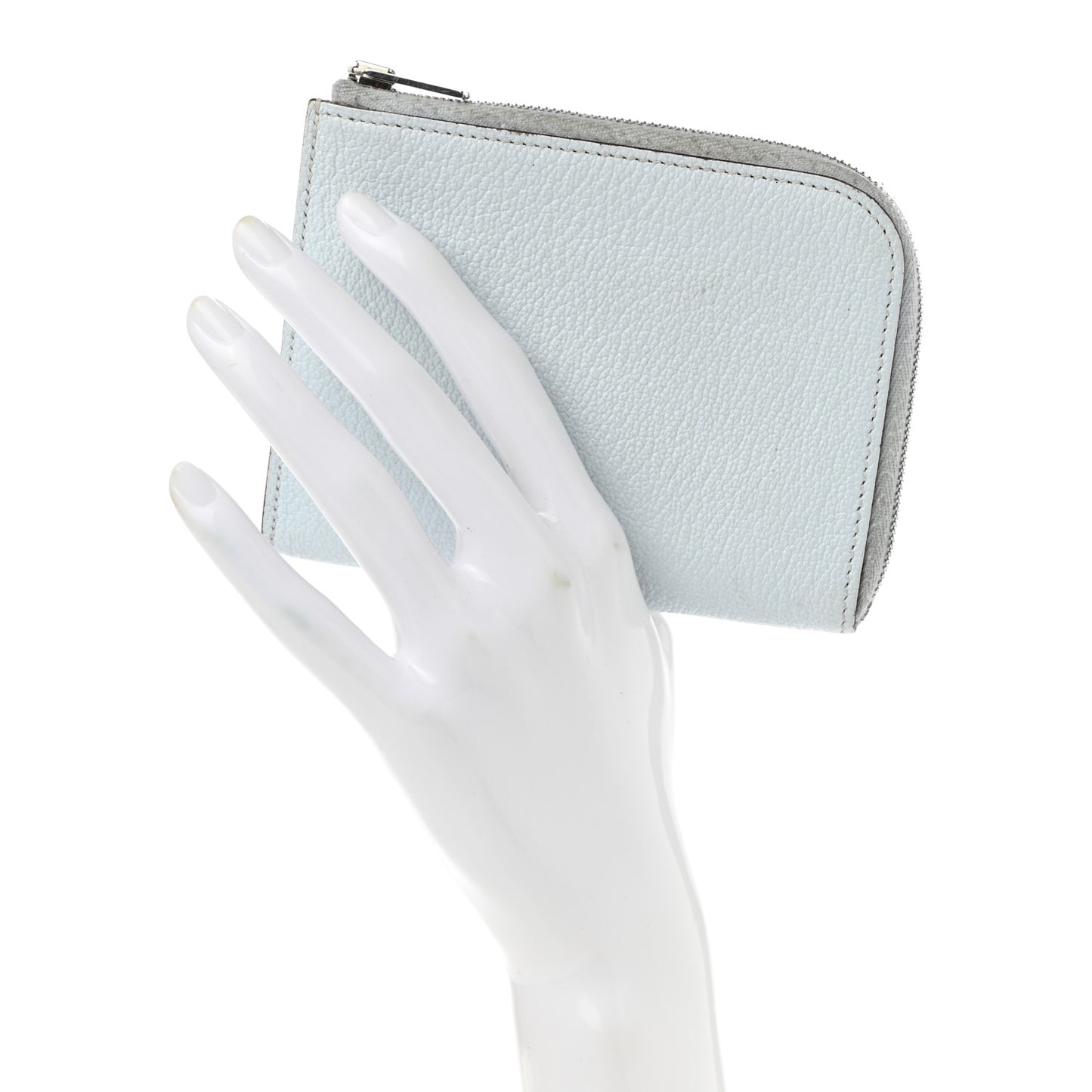 Chevre Mysore Remix Duo Wallet Blue Brume Vert Criquet