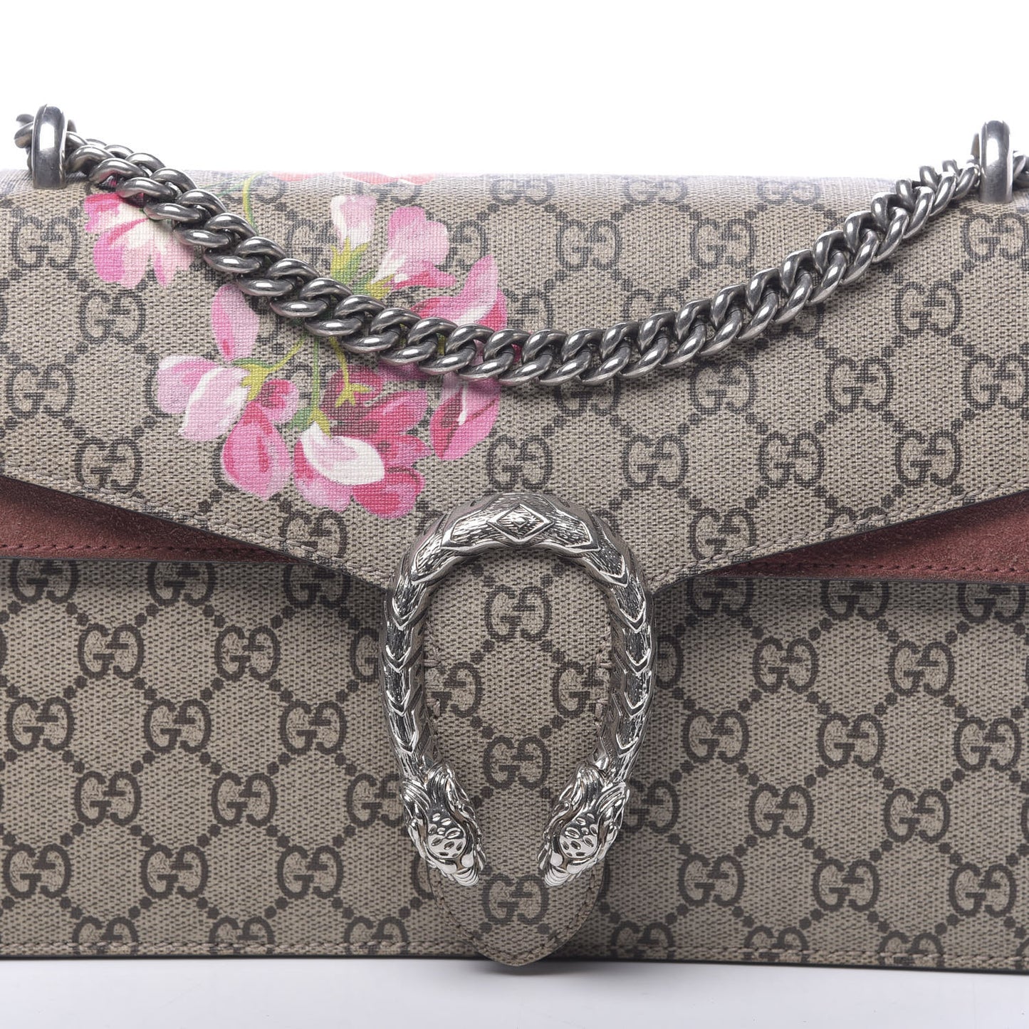 GG Supreme Monogram Blooms Small Dionysus Shoulder Bag Beige Multicolor Dry Rose
