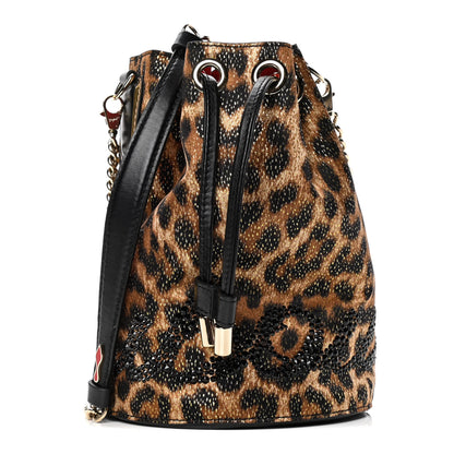 Christian Louboutin Leopard Print Marie Jane Bucket Brown 1 of 4