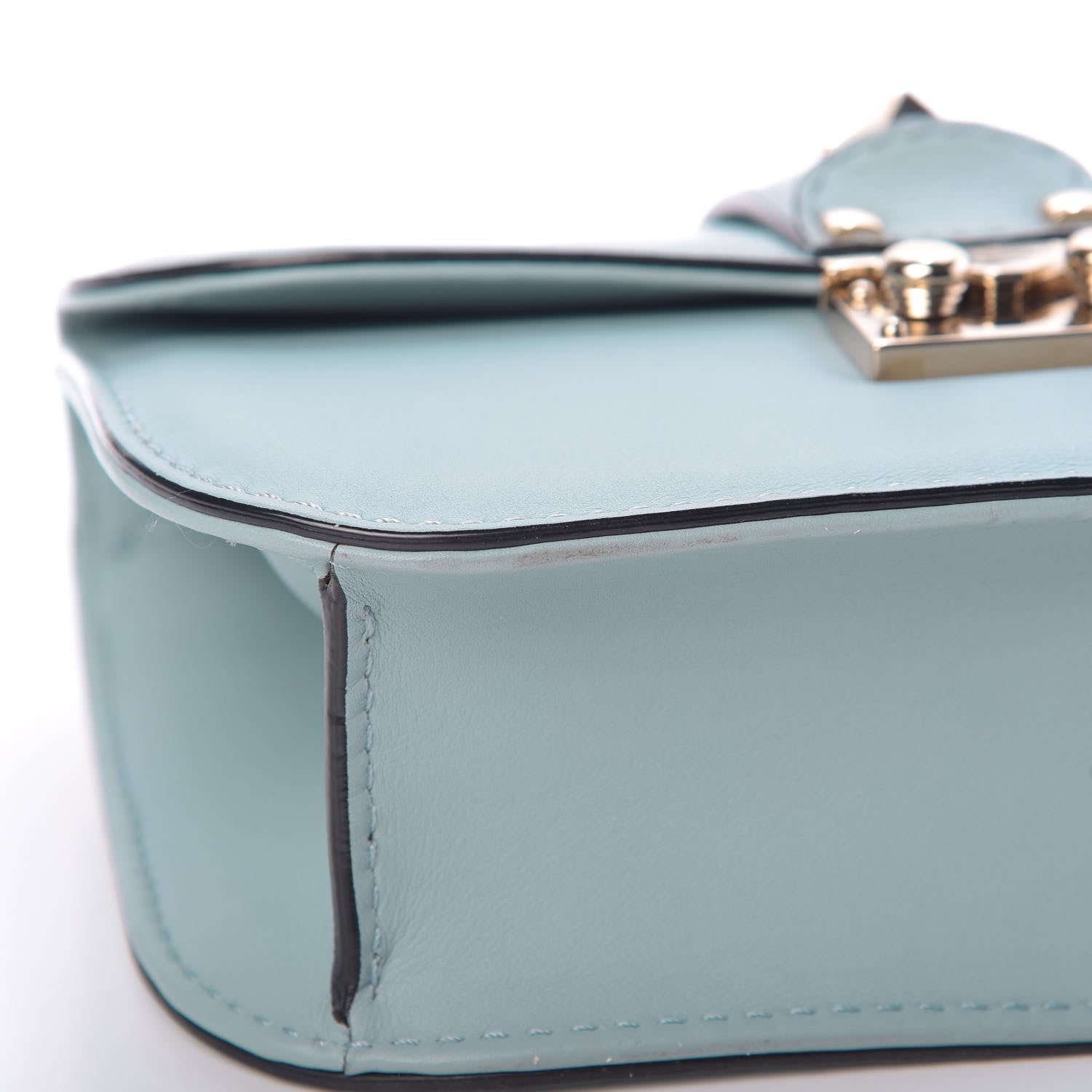 Valentino Garavani Vitello Small Glam Lock Rockstud Flap Sky Sorbet 11 of 11