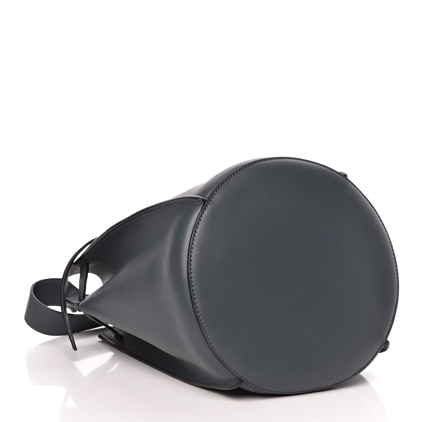 Smooth Calfskin Long Strap Big Bucket Bag Slate