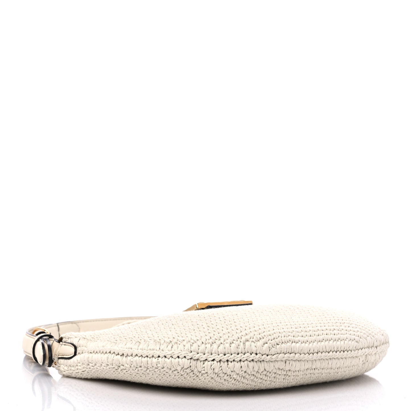 Fabric Crochet Vitello Grace Small Croissant Hobo Uovo