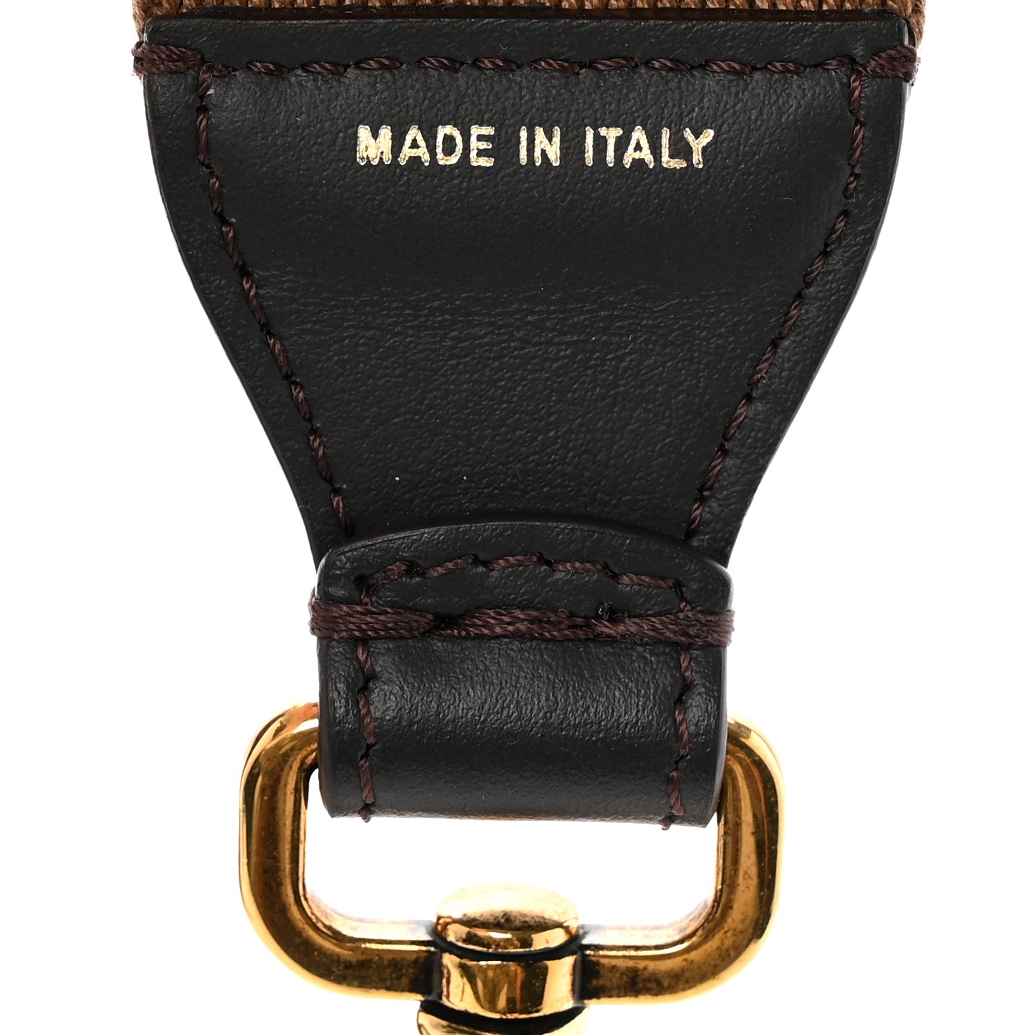 Fendi Ribbon Vitello Seta FF 1974 Adjustable Strap You Fango Marrone Black 9 of 15