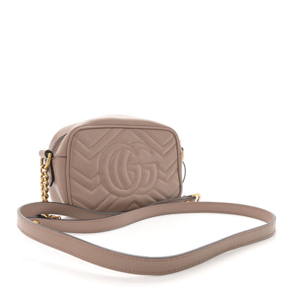 Gucci Calfskin Matelasse Mini GG Marmont Chain Shoulder Bag Porcelain Rose 3 of 12