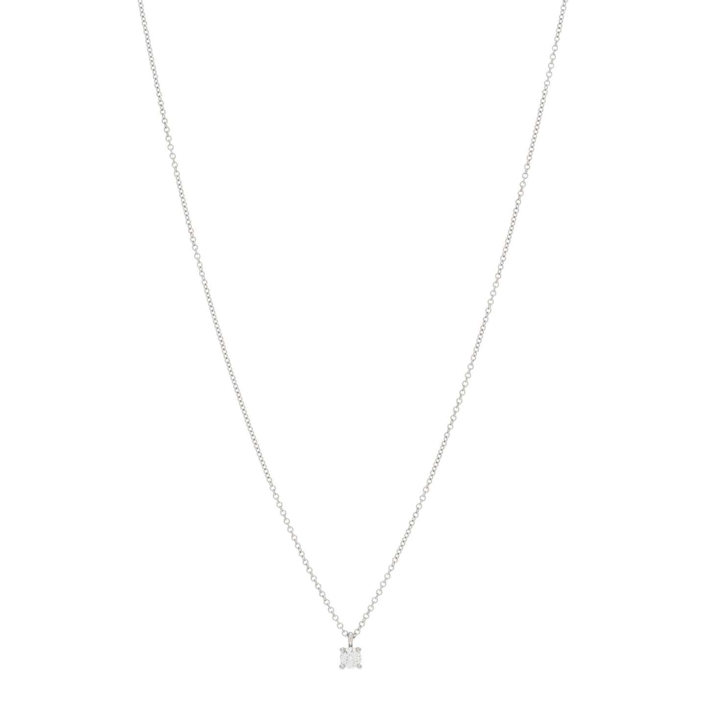 Platinum Diamond .12ct Solitaire Pendant Necklace