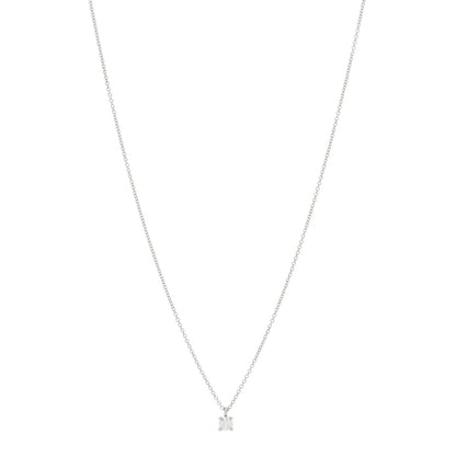 Tiffany Platinum Diamond .12ct Solitaire Pendant Necklace 1 of 5