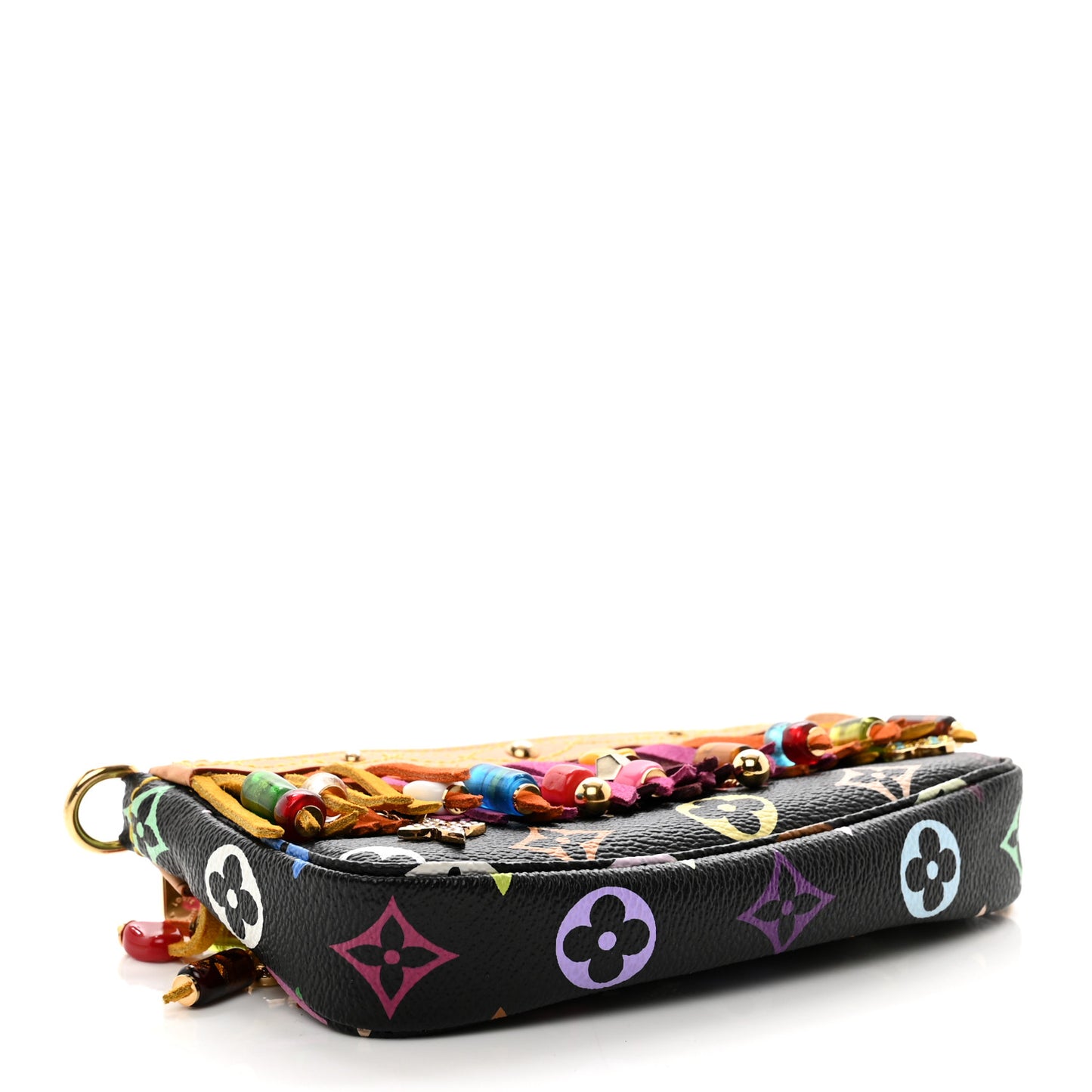 Monogram Multicolor Fringe Pochette Accessories Black