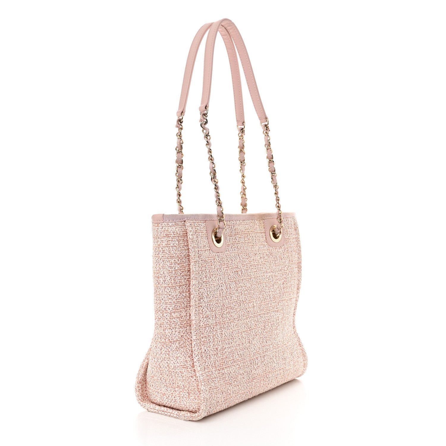 Chanel Mixed Fibers Calfskin Mini Deauville Tote Rose Pink 3 of 11