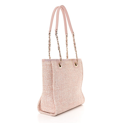 Chanel Mixed Fibers Calfskin Mini Deauville Tote Rose Pink 3 of 11
