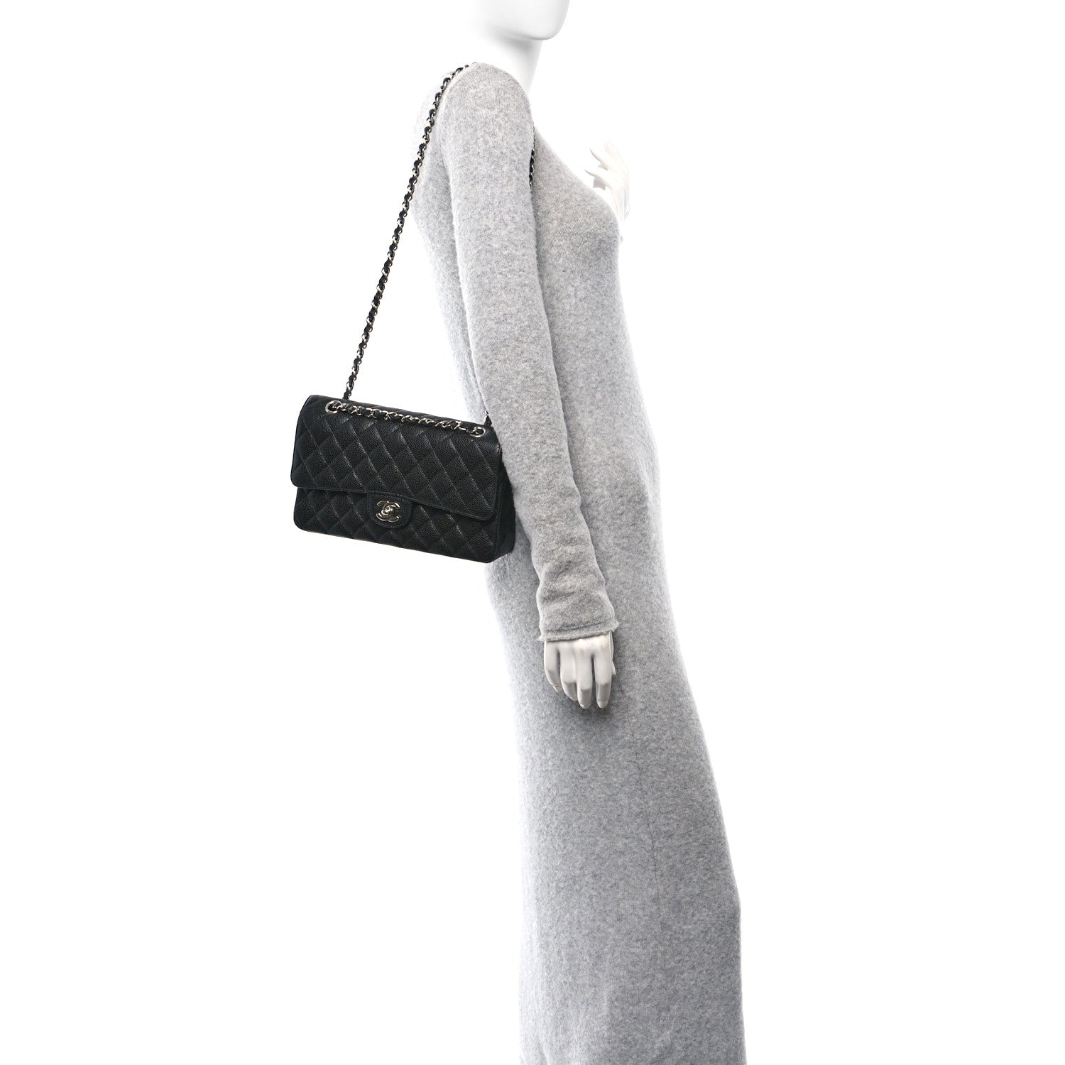 Chanel Caviar Quilted Medium Double Flap Black 2 of 11