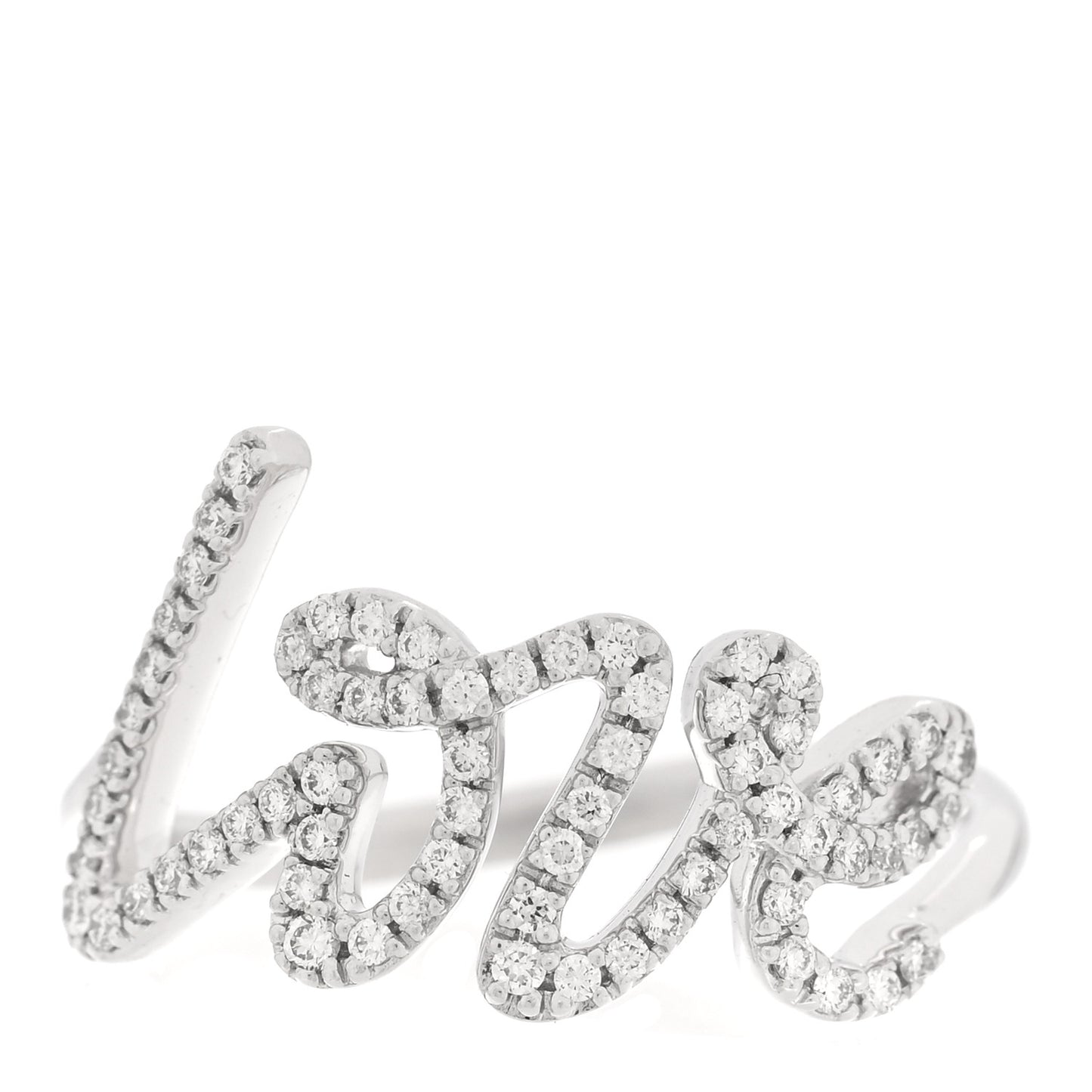 18K White Gold Diamond Paloma's Graffiti Love Ring 53 6.25