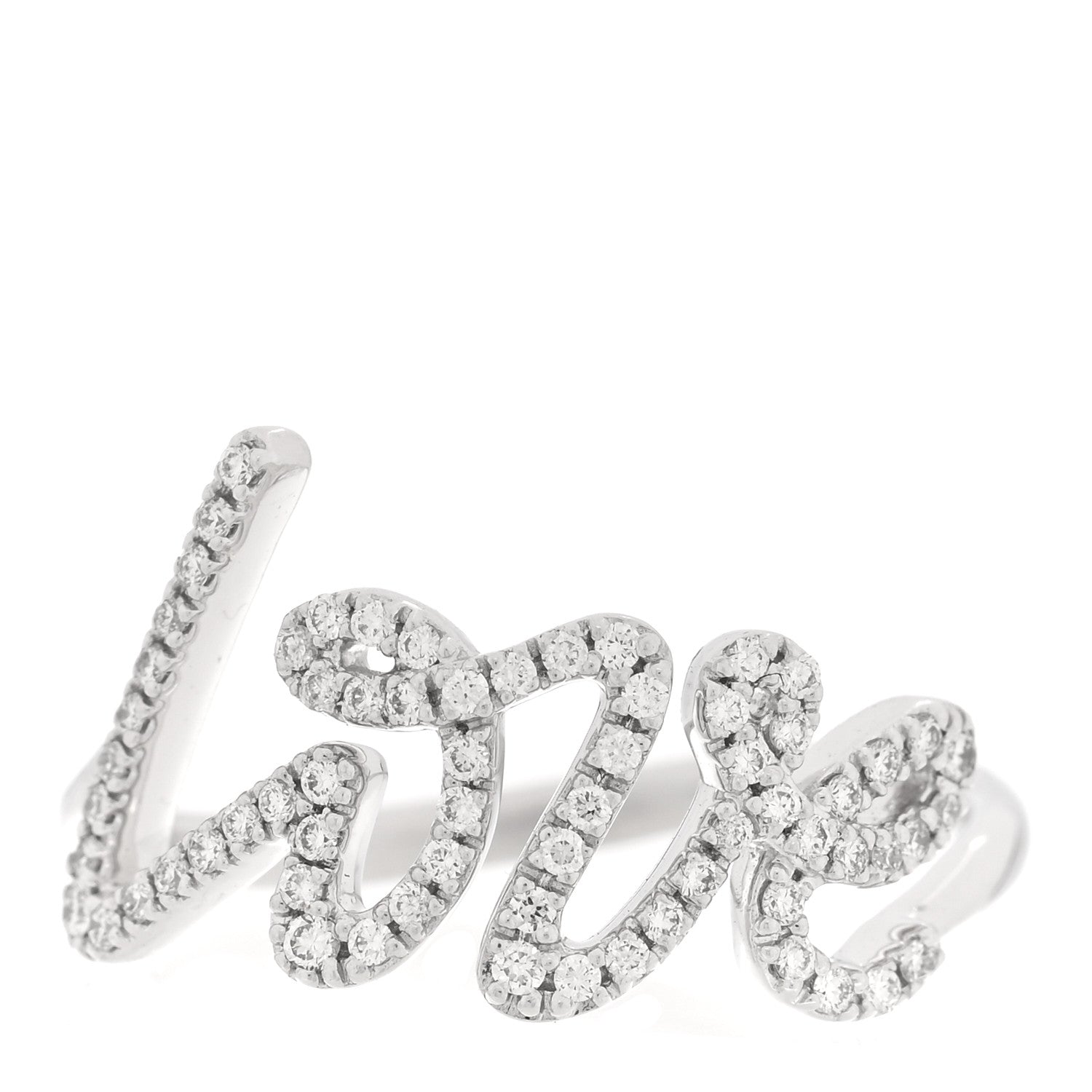 Tiffany 18K White Gold Diamond Paloma's Graffiti Love Ring 53 6.25 1 of 5
