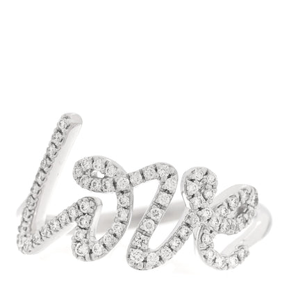 Tiffany 18K White Gold Diamond Paloma's Graffiti Love Ring 53 6.25 1 of 5