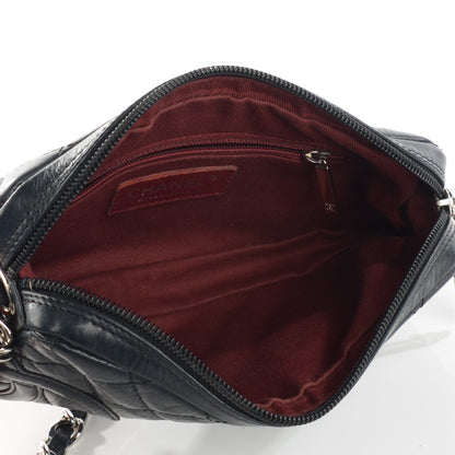 Chanel Aged Calfskin Quilted Cotton Club Pochette Black 5 of 7