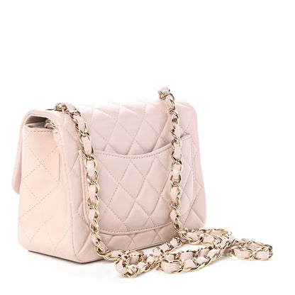 Chanel Lambskin Quilted Mini Square Flap Pink 3 of 9