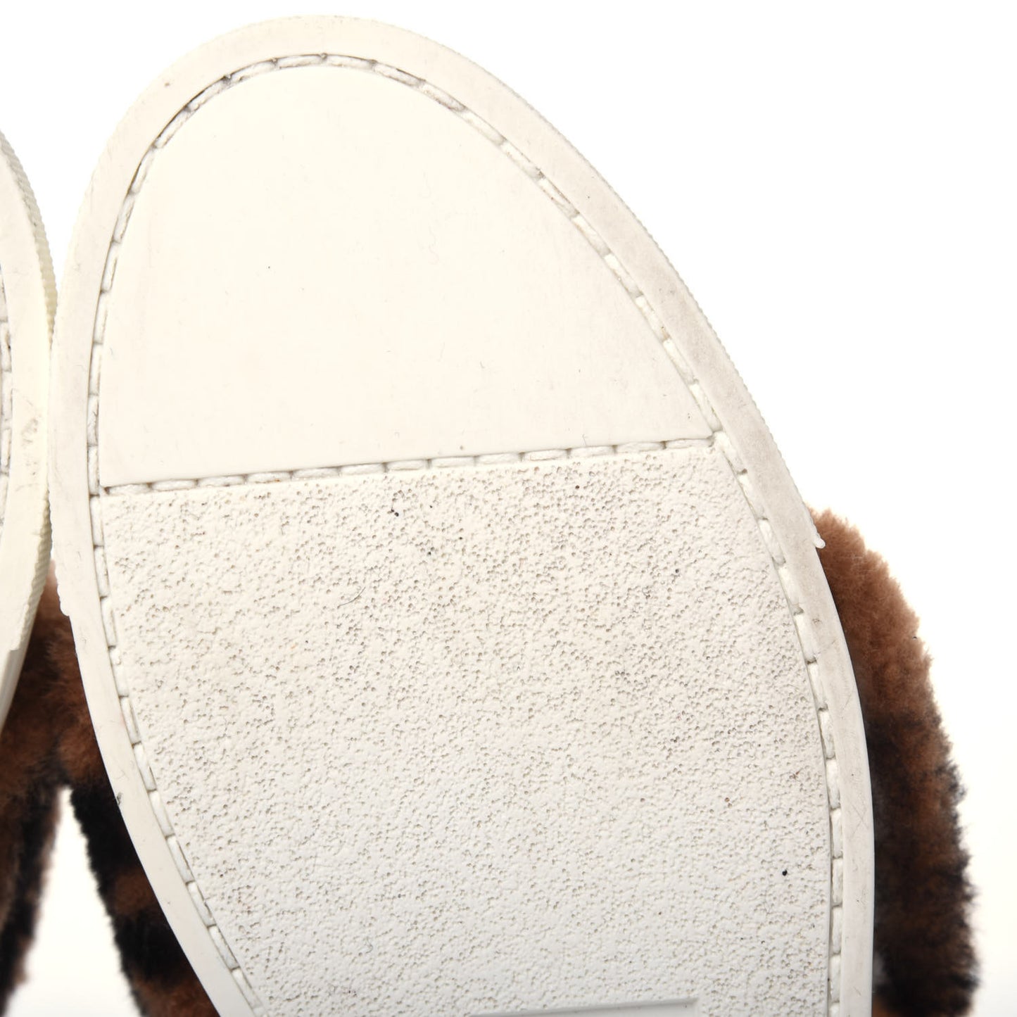 Vitello Shearling FF Velcro Slip On Sneakers 36.5 White